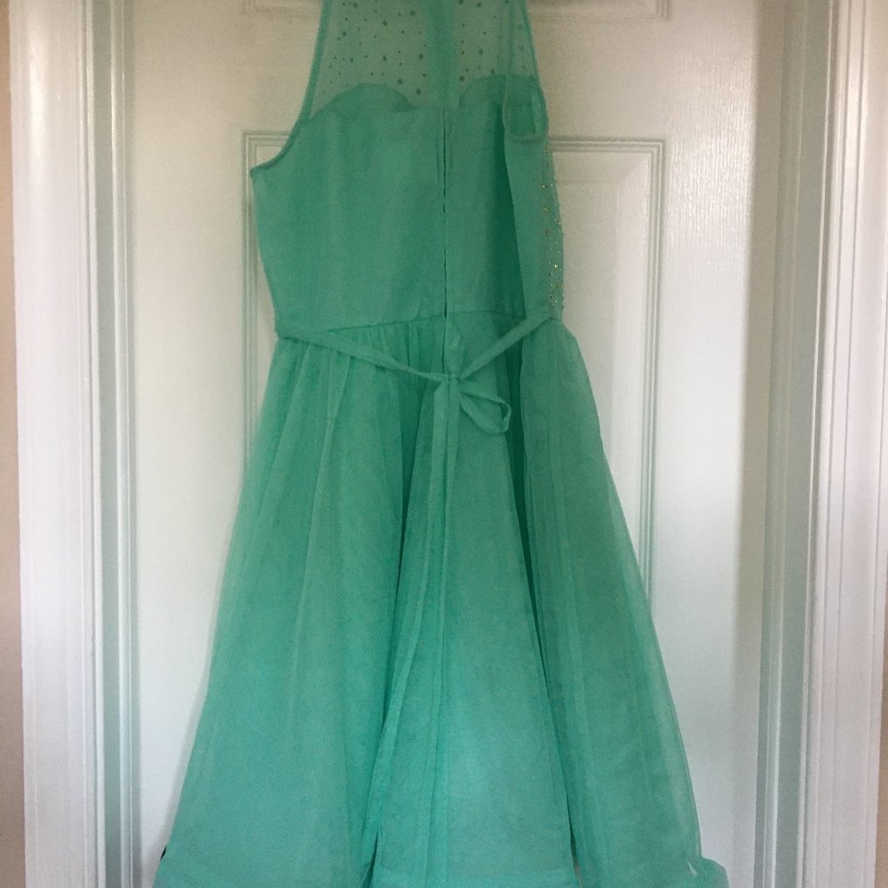 Girls Formal Easter Wedding Party Mint Green Dress Sz16 - Picture 3 of 4
